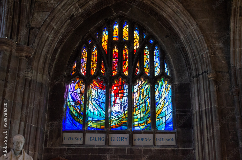 stained glass window in the cathedral