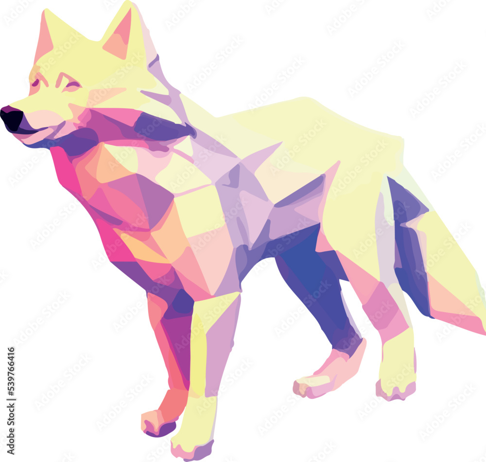Obraz premium Isometric 3d vector illustration of wolf isolated on white background.