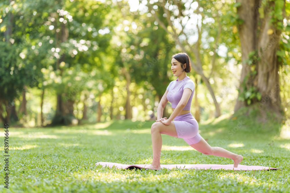 Pretty slim perfect body asian women wear sportswear to playing basic yoga compose. Pretty slim perfect body asian women wear sportswear to playing basic yoga compose.