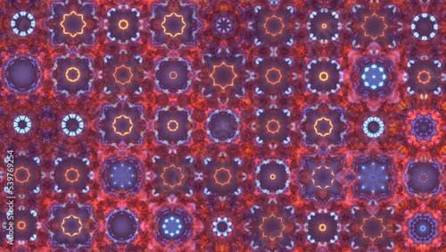Abstract colorful kaleidoscopes that look bright and arranged.