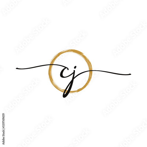 Letter C J Initial Beauty Logo Template
