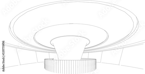 3D illustration of building project