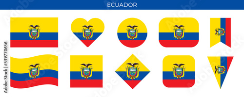 Fotografie Ecuador flag set