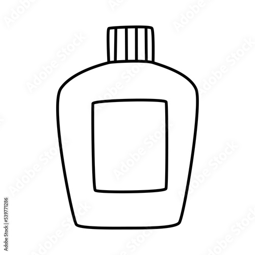 Vector doodle hand drawn illustration of a cosmetic bottle for skincare treatment