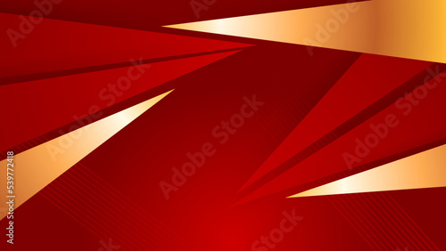Abstract red and gold geometric shapes background © Badr Warrior