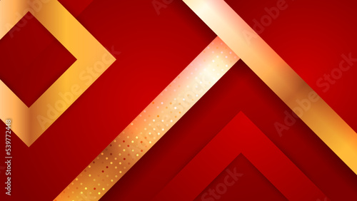 Wallpaper Mural Abstract red and gold geometric shapes background Torontodigital.ca