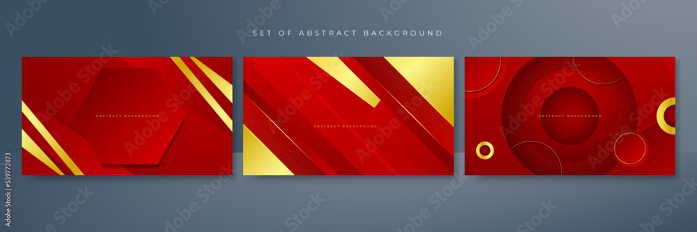 Abstract red and gold geometric background