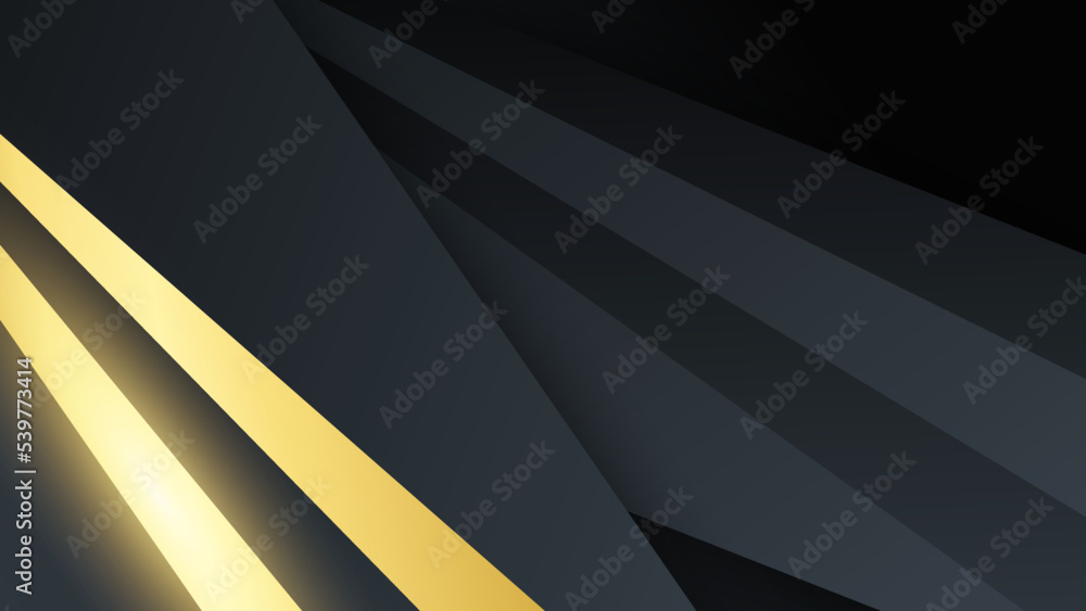 Abstract black and gold luxury geometric shapes background