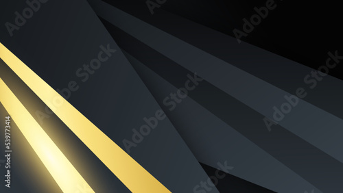 Abstract black and gold luxury geometric shapes background