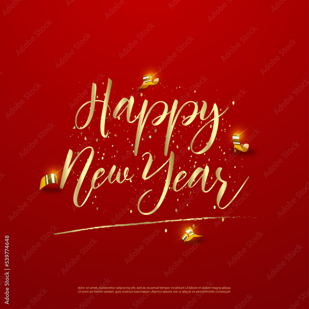 Happy new year letters banner, vector art and illustration. can use for, landing page, template, banner, background