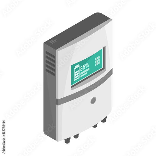 solar cell inverter solar plant energy equipment model vector illustrations isometric