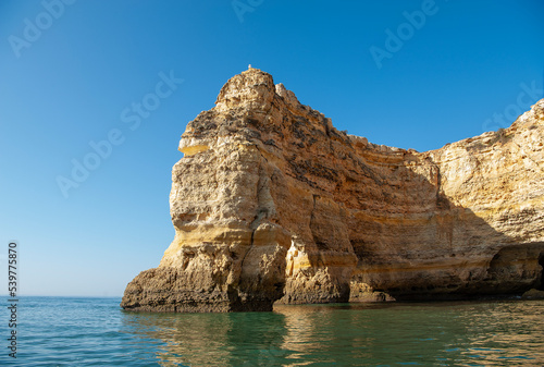 Rock formations on the Algarve coast in Portugal