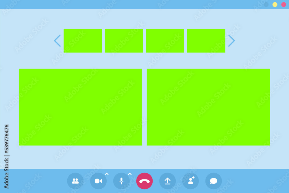 Group of people communicate together via video call Group of people communicate together via video call
