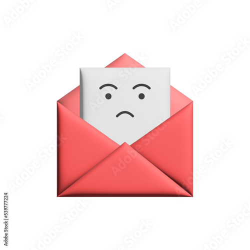 Character Bad Message in 3D style. Realistick icon