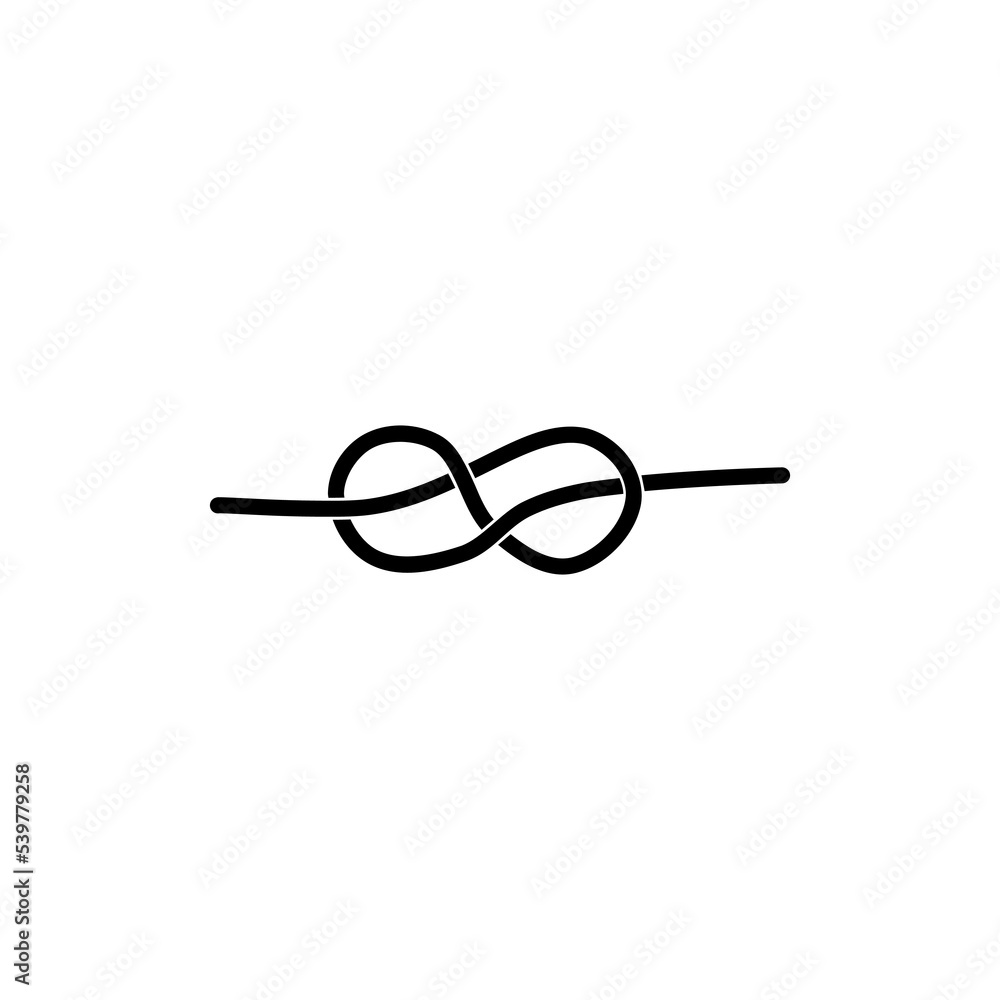 Rope knot line icon isolated on white background Rope knot line icon isolated on white background