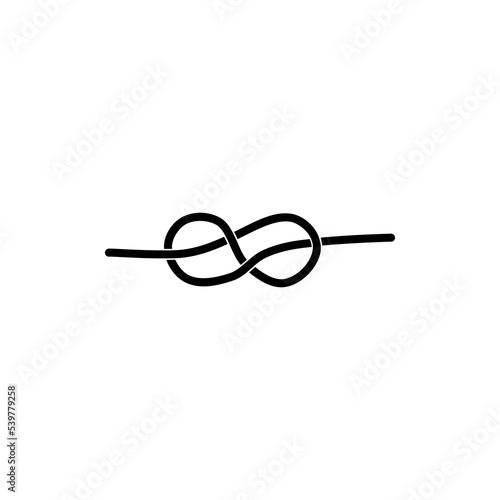 Rope knot line icon isolated on white background