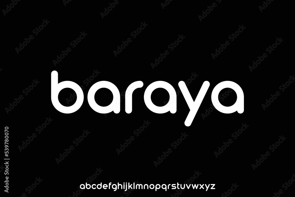 Modern bold rounded display font vector Modern bold rounded display font vector