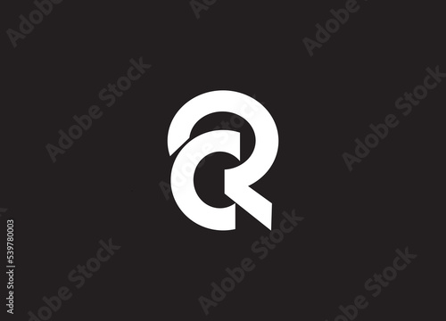 Creative letter CR typographic minimal logo design