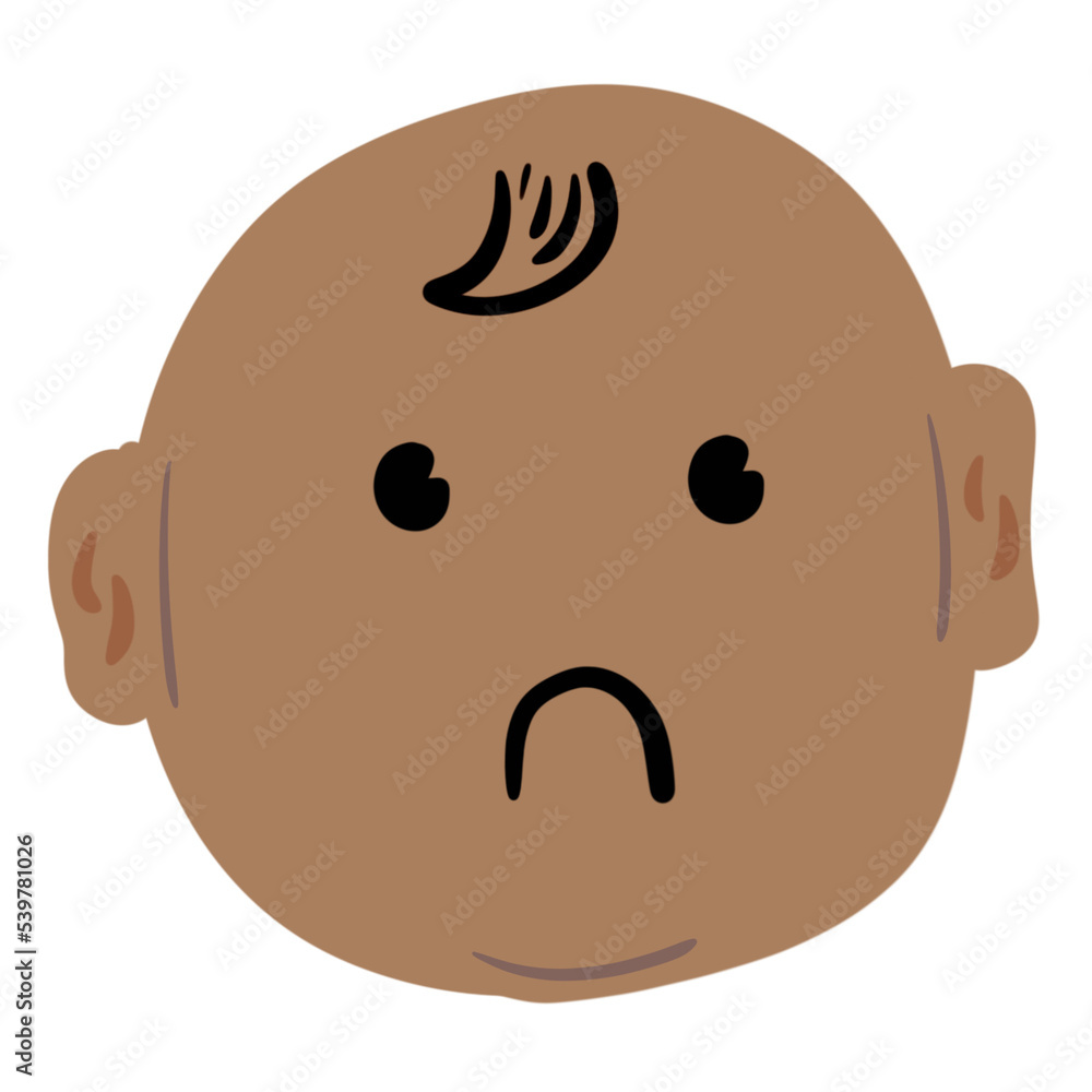 Fototapeta premium Cute Sad Baby Hand Drawn