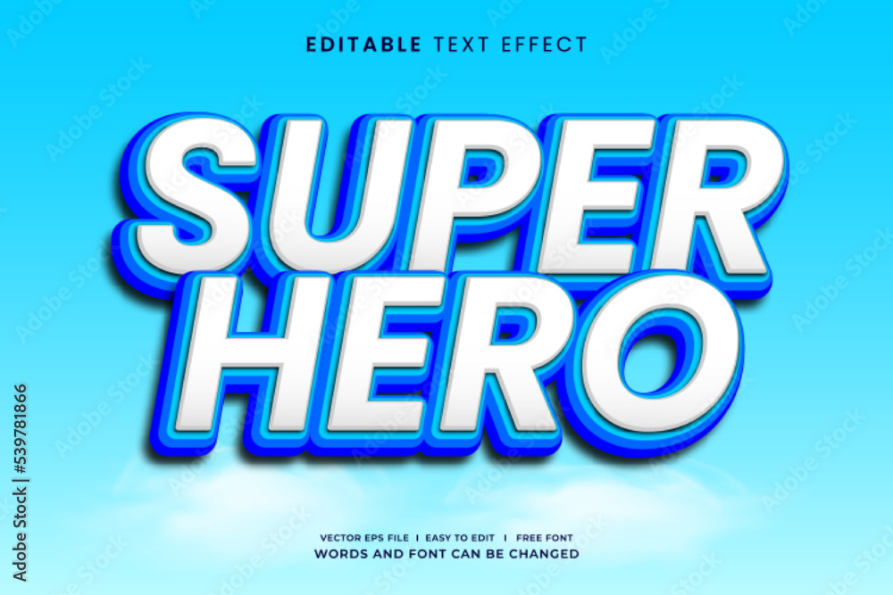 Super hero cartoon editale text effect Super hero cartoon editale text effect