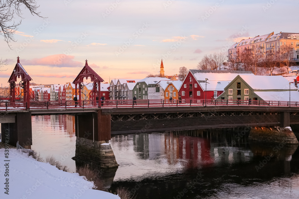 The Old Bridge ( den Gamle Bybro) in Trondheim, Norway