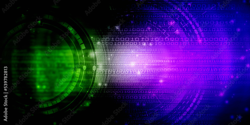 Obraz premium 2d illustration Abstract futuristic electronic circuit technology background 