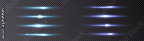 Shimmering horizontal highlights. laser beams. Beautiful light flashes. Glowing stripes on a dark background.