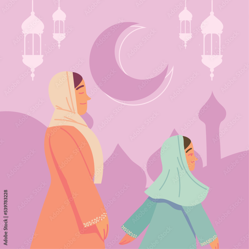 woman and girl muslim culture