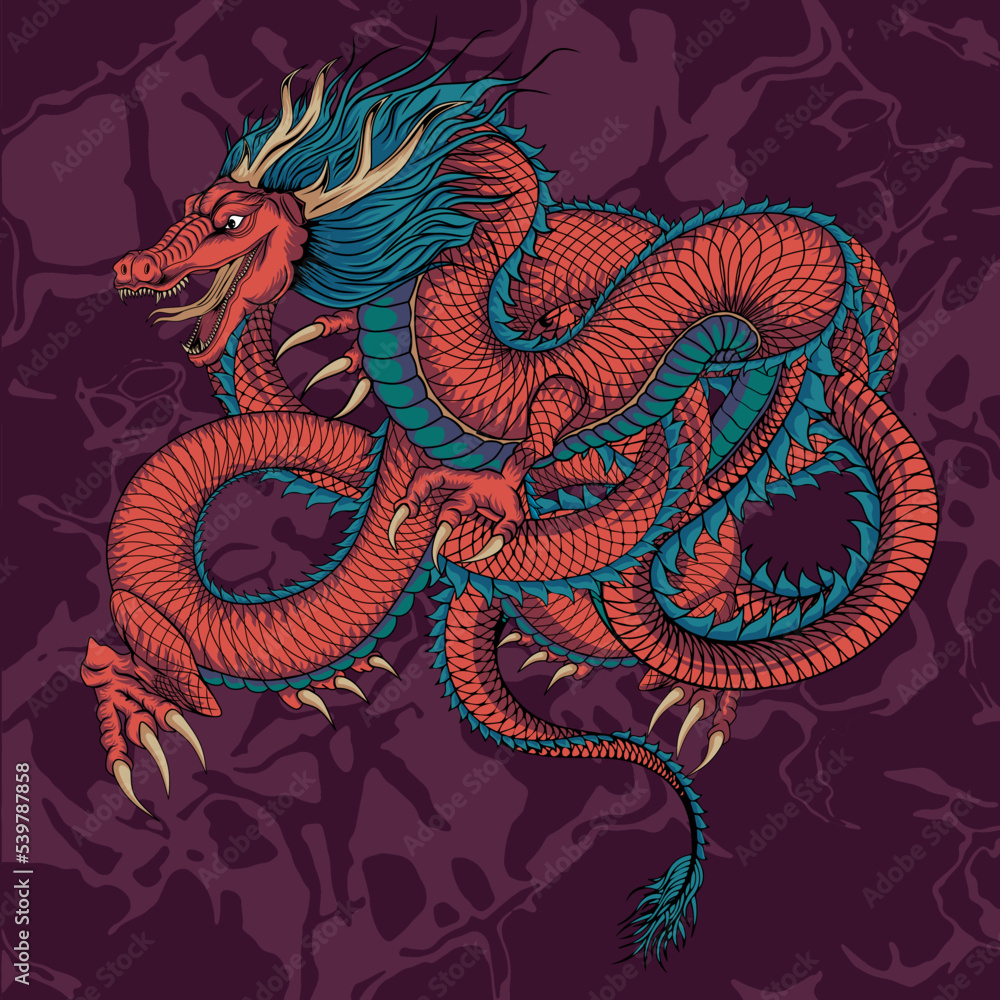 Fotografie Chinese dragon isolated illustration