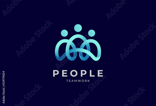 People logo design, Community human Logo template, vector illustration photo