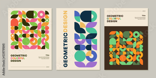 Geometrical colorful vector posters template design.