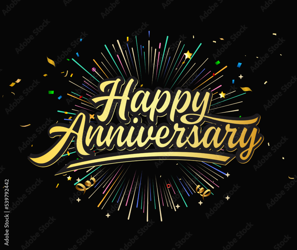 Happy Anniversary banner design. anniversary celebration vector Stock ...