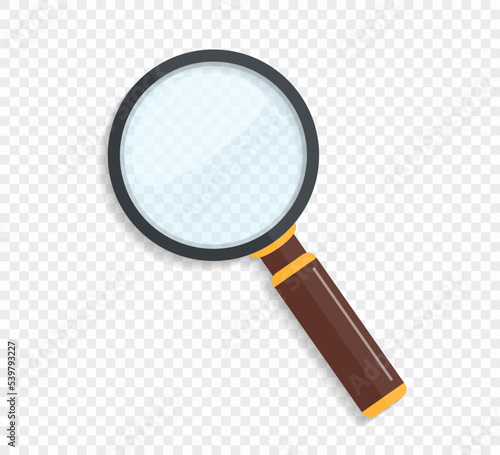 Magnifying glass on transparent background