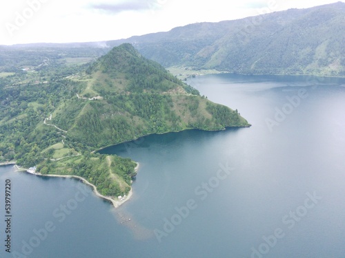 Aerial view of Lake Toba Balige North Sumatra Indonesia, 13 October 2022 © Neilstha Firman