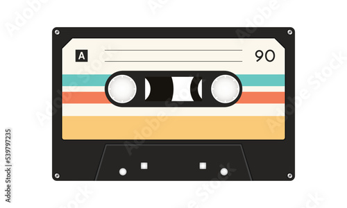 Vintage retro cassette tape icon vector illustration