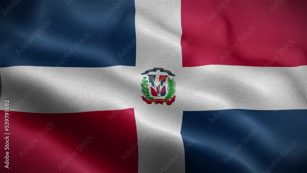 Flag of Dominican Republic fluttering in the wind. Flag of Dominican Republic fluttering in the wind.