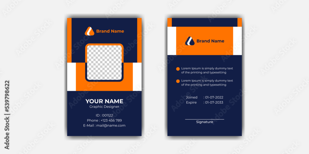 Obraz premium Corporate office employee id card template