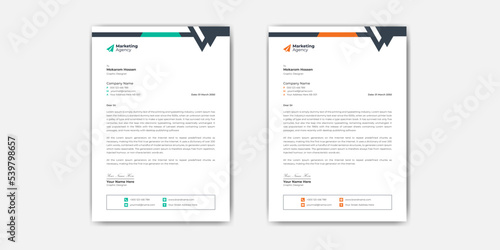 Corporate professional business letterhead design template, employment letter, job offer letter