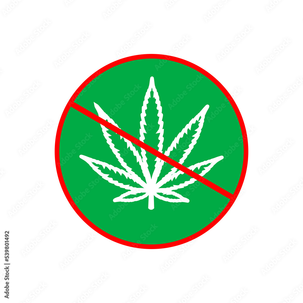 Stop Marijuana icon illustration Stop Marijuana icon illustration