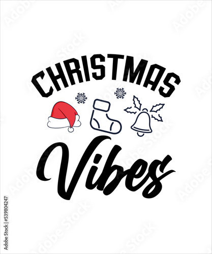 Christmas vibes logo tshirt design