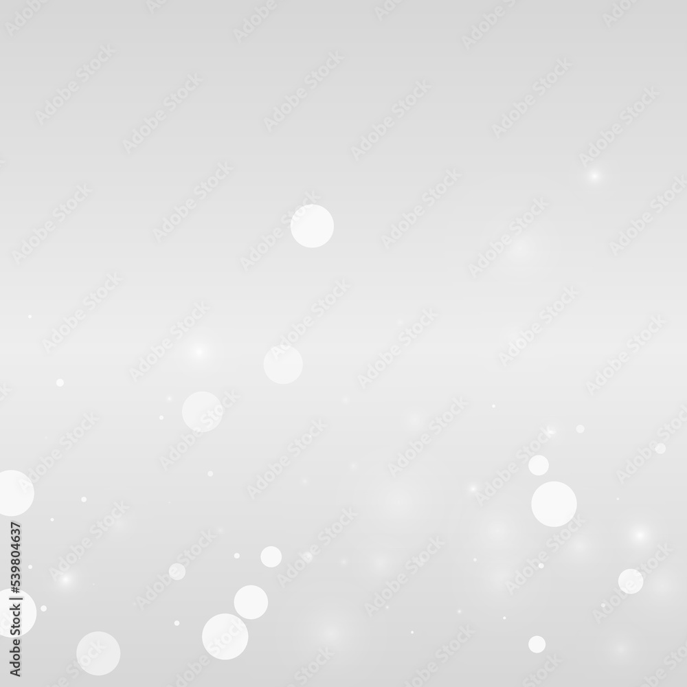 Silver Snowfall Vector Grey Background. Fantasy