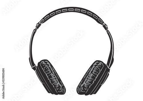 リアルなヘッドフォンのイラスト