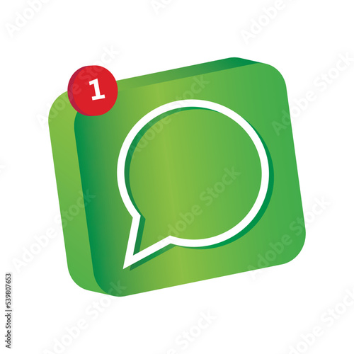 3D volumetric icon of incoming message
