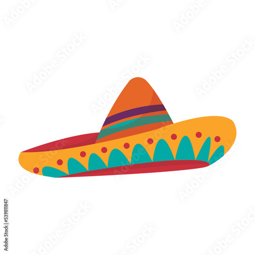 Isolated mexican traditional hat sketch icon Vector