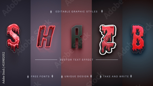 Set 5 Halloween Editable Text Effects, Font Styles