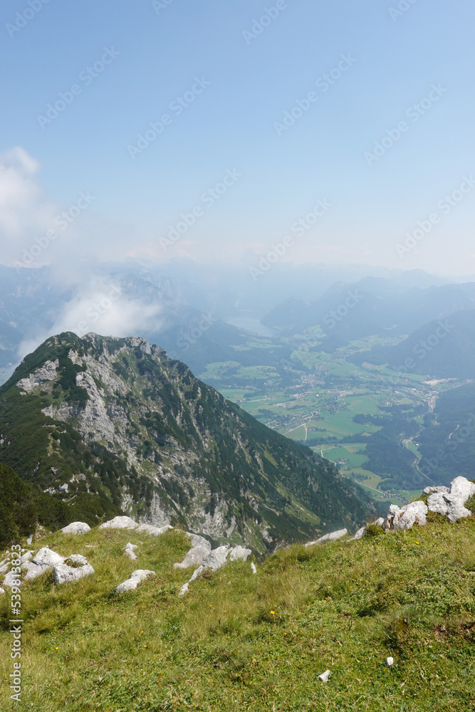 Fototapeta premium The view from the top of Hoher Sarstein mountain, Upper Austria region