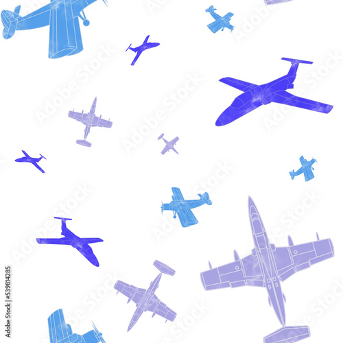 pattern with airplane. Seamless children's pattern with drawn airplanes in purple shades. Minimalistic pattern with colorful planes.