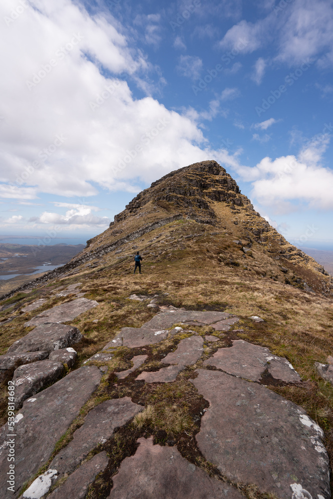 Fototapeta premium Suilven near summit, Scottish Highlands, Scotland