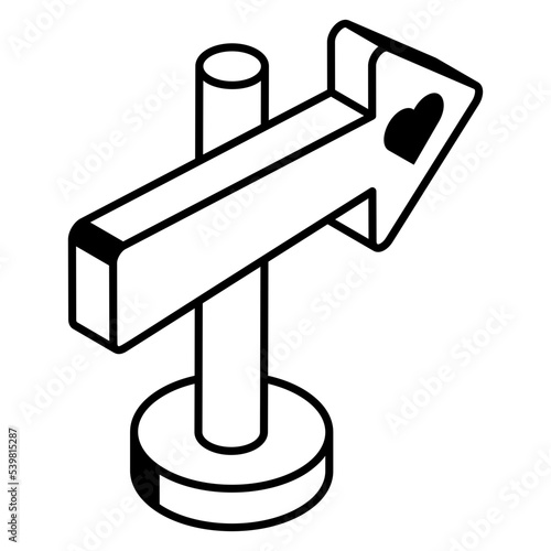 Icon of love direction line design 