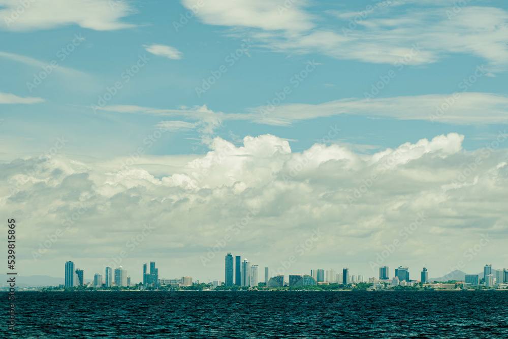 Nature of beach with sky, wide paradise background with colorful, Kohlarn island , Pattaya , Thailand Nature of beach with sky, wide paradise background with colorful, Kohlarn island , Pattaya , Thailand